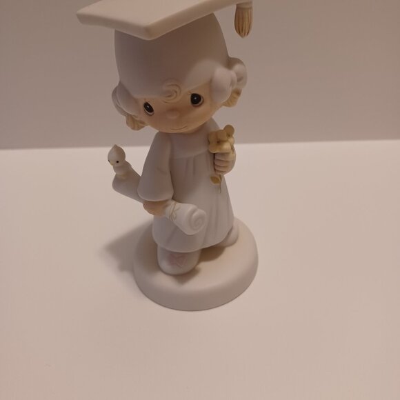 PRECIOUS MOMENTS Girl Graduate 1980 Cake Topper - Picture 1 of 1